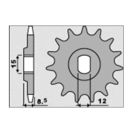Grosskopf, přední řetězové kolečko, 2240 13 KTM SX 50 09-18 řetěz 415