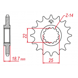 Grosskopf, přední řetězové kolečko, 2254 15 Ducati 1200 MULTISTRADA 10-16