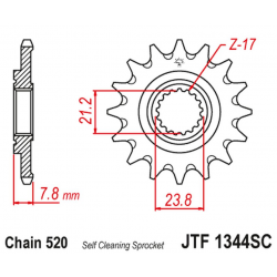 JT, přední řetězové kolečko, 2320 13 Honda CRF 250R 18-19 samočistící (Self Cleaning) (JTF1344.13SC)* (řetěz 520)