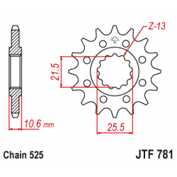 JT, přední řetězové kolečko, 2331 14 BENELLI BN 302 '15-19, 500 LEONCINO '17-, TRK 502 '17-18, TRX 502X '18- (233114JT) (řetěz 5