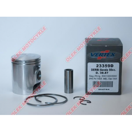 Vertex, pístní sada Derbi SENDA 50 (39,87mm) (kroužky 53010003990 X 2 ks.)