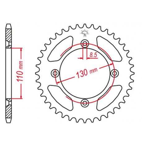 Grosskopf, rozeta, 249 56 Honda CR 80/85 CRF 150 MOD. 428