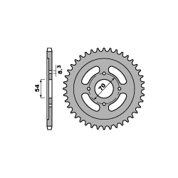 PBR, přední řetězové kolečko, 263 16 18NC Yamaha DT/TZR/SR/RD 125 (řetěz 428)