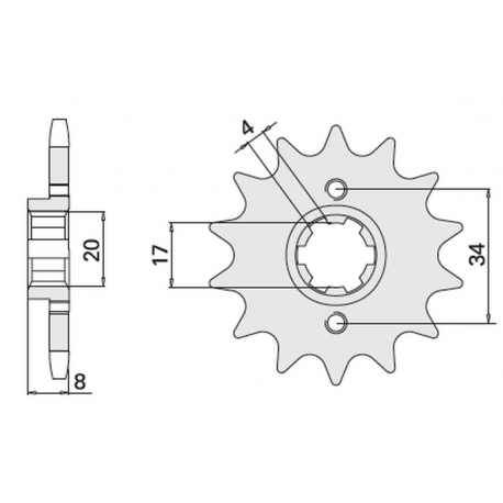 CHT, přední řetězové kolečko, 267 14 Honda XL 350R (287-14K) (JTF1263.16)