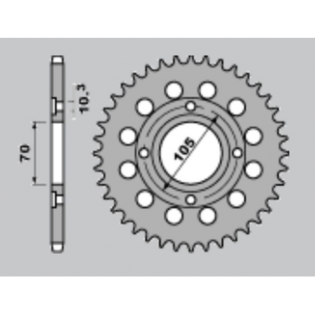 CHT, rozeta, 278 38 Honda CB 250 360 400 73-79 (278-38) (JTR278.38)