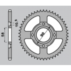 CHT, rozeta, 279 40 Honda Honda MTX 125R 83-94 (279-40) (JTR27.40, JTR273.40)