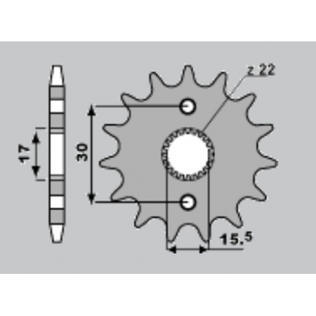 JR, přední řetězové kolečko 332 15 Honda CR 80/85 (JTF1256.15)