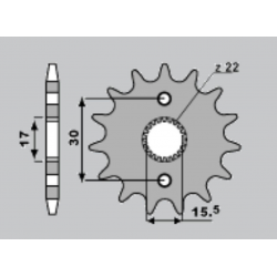 CHT, přední řetězové kolečko, 332 15 Honda CR 80/85 86-07(JTF1256.15) (273-15) (řetěz420)