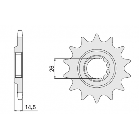 CHT, přední řetězové kolečko, 335 15 Honda CBX 1000 Z (79-80) (SC03) (335-15) (JTF335.15)