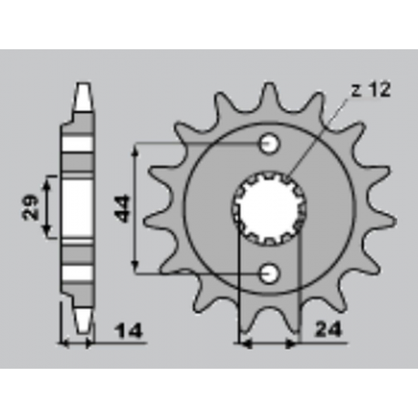 CHT, přední řetězové kolečko, 348 15 Honda XRV750 90-03 (A4240314150)