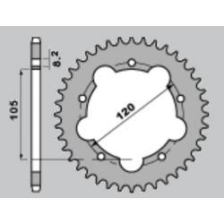 CHT, rozeta, 3565 51 Aprilia RX 50 92-98 (2056-51) (JTR24.50) řetěz420