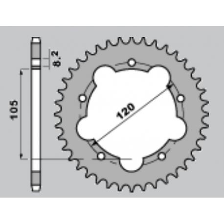 CHT, rozeta, 3565 51 Aprilia RX 50 92-98 (2056-51) (JTR24.50) řetěz420