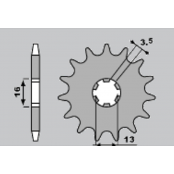 CHT, přední řetězové kolečko, 415 11 Suzuki TS 50, Yamaha DT50 MX/RD50MX (562-12)