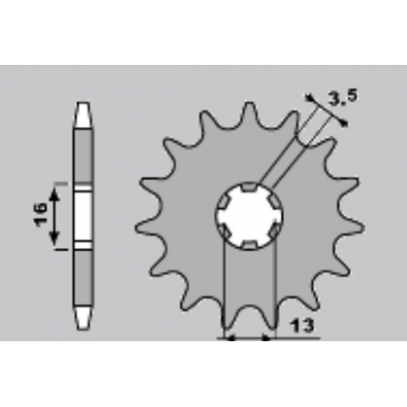CHT, přední řetězové kolečko, 415 11 Suzuki TS 50, Yamaha DT50 MX/RD50MX (562-12)
