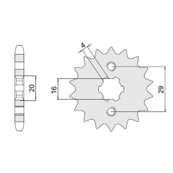 CHT, přední řetězové kolečko, 425 16 Suzuki RG125 (92-96) (JTF425.16)