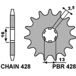 PBR, přední řetězové kolečko, 428 12 Suzuki JR 50 82-04 (řetěz 428)