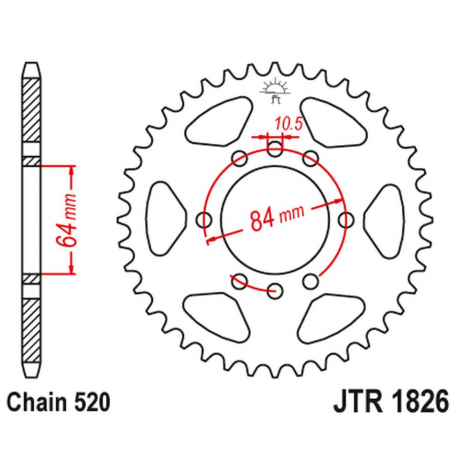 JT, rozeta 4302 46 Suzuki VAN VAN RV 200 '16-'19 (JTR1826.46)* (řetěz 520)