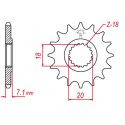 Grosskopf, přední řetězové kolečko, 432 13 RM 125, RMZ 250 07-09