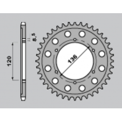 JR, rozeta 4324 51 Yamaha TZR 125 RR '96-'00, TZR 80R '96