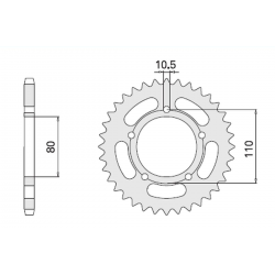 CHT, rozeta, 4350 36 Honda CB 450S 86-89 (332-36) (JTR1332.36)