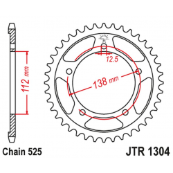 JT, rozeta 4357 42 Honda CBF 600, CB 600, CB 650F '14-'18, CBR 650F '14-'18, VT 750DC (JTR1304.42ZBK)* (řetěz 525)