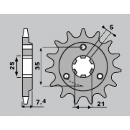 JR, přední řetězové kolečko 437 15 Suzuki DR 600/650 (JTF437.15)