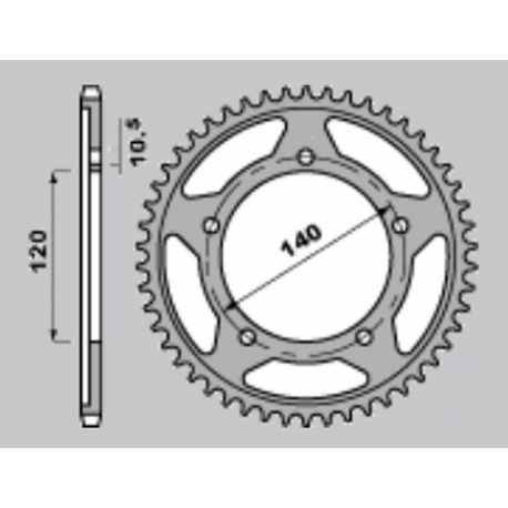 Grosskopf, rozeta, tvrzená 4398 43 C45 Suzuki GSXR 600 (06-10) (JTR1792.43)