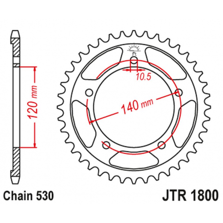JT, rozeta 4409 43 Suzuki GSF 1250 '06-'16, GSXR 1000/1300 (JTR1800.43ZBK)* (řetěz 530), černá barva,
