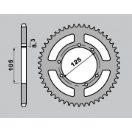 CHT, rozeta, duralová T7075 (ERGAL) 4413 62 Yamaha XT 125X/SM '05-'09 HM 50 CRE, Derbi SENDA, RIEJU (JTR1134.51