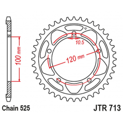 JT, rozeta 4447 40 Aprilia RSV 1000 11-15 (JTR713.40)* (řetěz525)