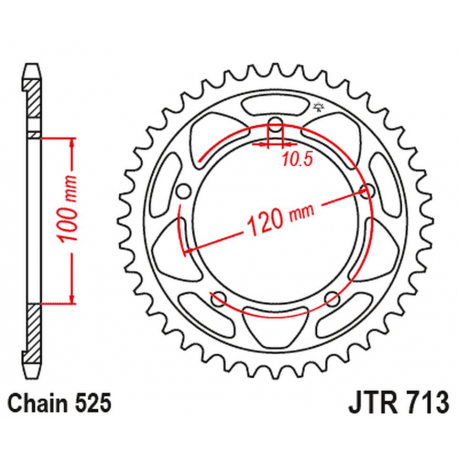 JT, rozeta 4447 40 Aprilia RSV 1000 11-15 (JTR713.40)* (řetěz525)