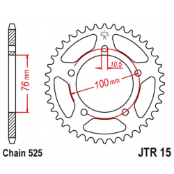 JT, rozeta 4456 42 BENELLI 500 LEONCINO '17-, TRK 502 '17-18 (JTR15.42)* (řetěz 525)