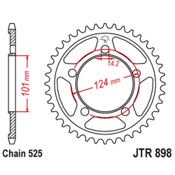 JT, rozeta 4508 41 KTM 950/990/1190 RC8 /DUKE/ SUPERMOTO (450841JTZBK) (řetěz 525), černá barva,