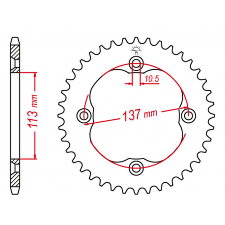 Grosskopf, rozeta, 4509 36 Suzuki LTR 450 06-08 (JTR1760.36)