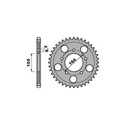 PBR, rozeta 4557 47 C45 Gilera GP 800 (09-13), Aprilia SRV850 (12) (řetěz 525)