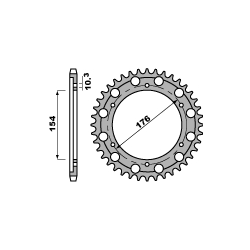 PBR, rozeta 4562 44 C45 Honda CB 1000R 08-11 (JTR1340.44), otvory-10,5mm (řetěz 530)
