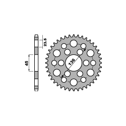 PBR, rozeta 4569 45 C45 Yamaha 250 TRICKER 06-08, XG 250 TRICKER (řetěz 428)