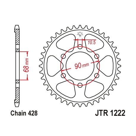 JT, rozeta 4733 47 Honda CB 125R 18-19 (473347JT) (řetěz428)