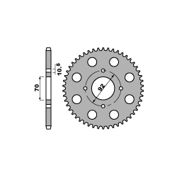 PBR, rozeta 476 33 C45 Kawasaki GPZ 305 83 (JTR476.33) (řetěz 530)