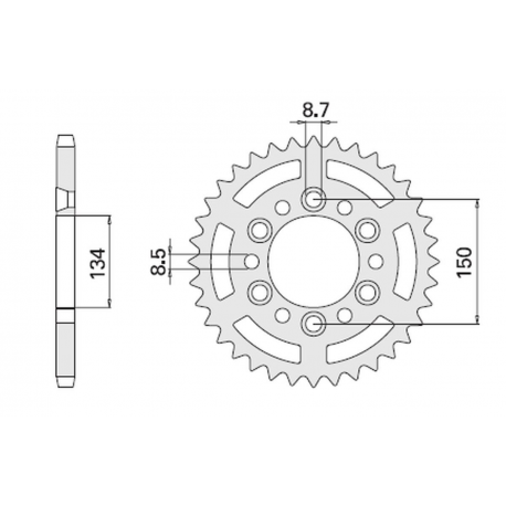 CHT, rozeta, 489 48 (467-48) Kawasaki KX/KXF `84-20 (JTR460.48)* (řetěz 520)
