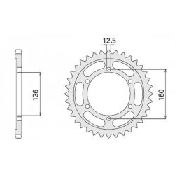 CHT, rozeta, 500 40 Kawasaki GPZ100 RX 86-88 (506-40) (řetěz630) (JTR506.40)