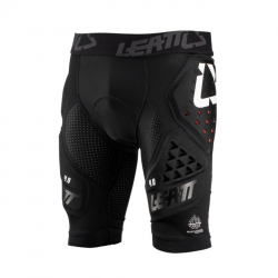 Leatt, cyklo kraťasy s chrániči Impact Shorts 3DF 4.0 Black, černá barva, velikost XL