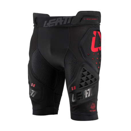 Leatt, cyklo kraťasy s chrániči Impact Shorts 3DF 5.0 Black, černá barva, velikost XL