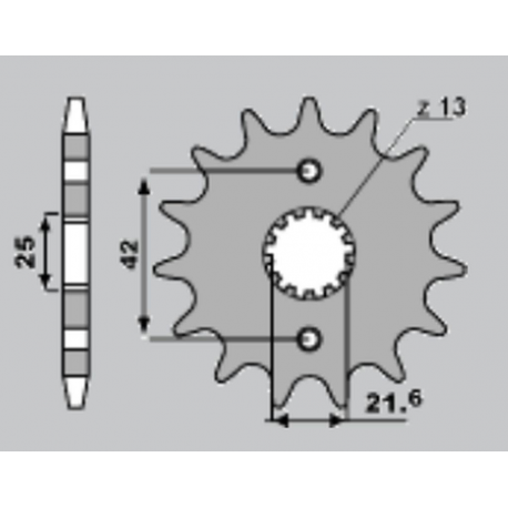 CHT, přední řetězové kolečko, 513 16 ZKawasaki ZZR 600, ZXR 750 (A4250513160)