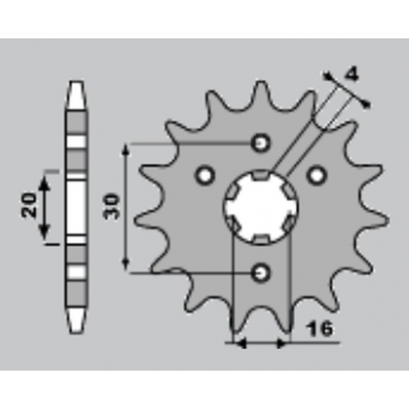 CHT, přední řetězové kolečko, 517 14 Kawasaki KMX86-03 (JTF417.14) (417-14)