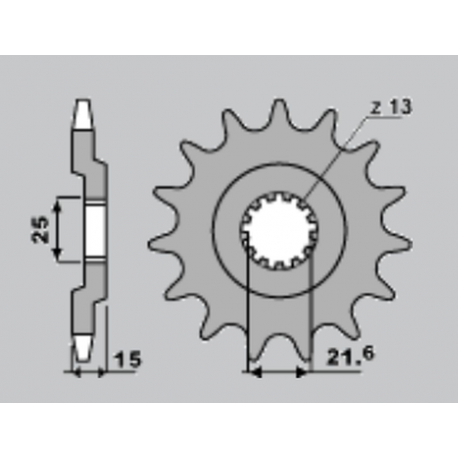 CHT, přední řetězové kolečko, 528 15 Kawasaki GPZ 750 83-89 (514-15) (JTF 514.15)
