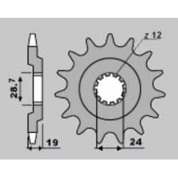 CHT, přední řetězové kolečko, 529 15 Kawasaki ZX 10 88-90 (526-15) (řetěz532)