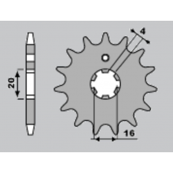 JR, přední řetězové kolečko 554 15 Yamaha DT80LC