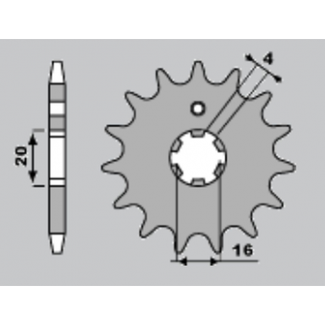 JR, přední řetězové kolečko 554 15 Yamaha DT80LC