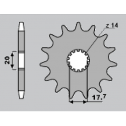 CHT, přední řetězové kolečko, 577 13 Yamaha YZ 85 '02-'15 (JTF558.13)* (řetěz 428)